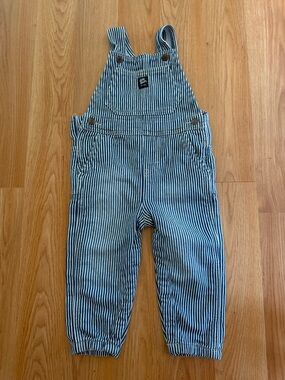 Oshkosh bigosh Navy & White Striped Overalls 24 months